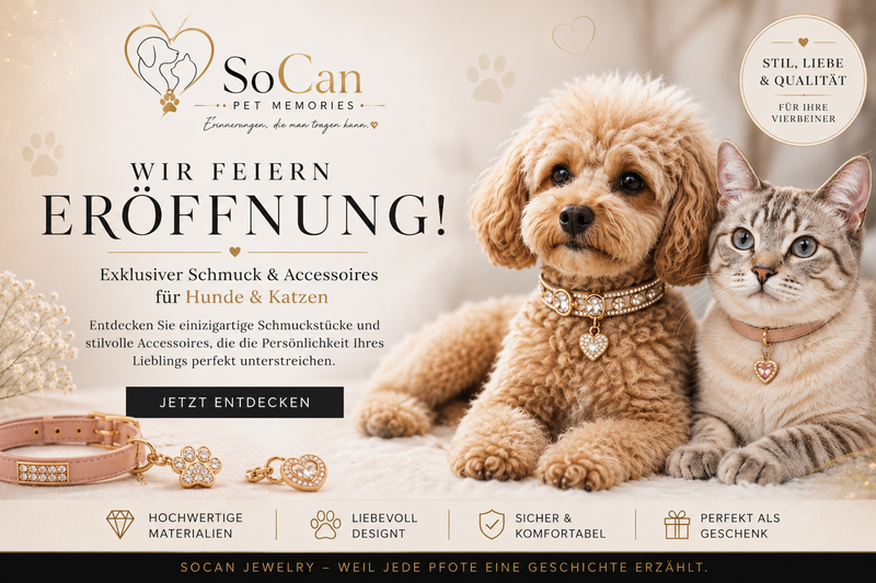 Socan Jewelry eröffnet: Exklusiver Schmuck und stilvolle Accessoires für Hunde und Katzen