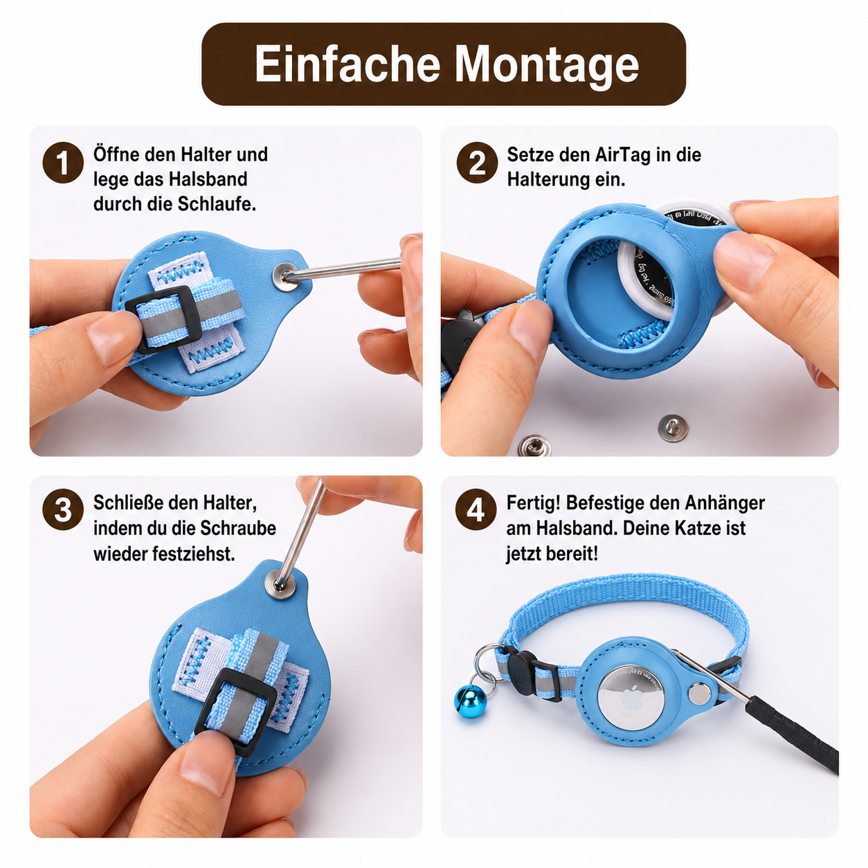 🐱 AirTag Katzenhalsband mit Sicherheitsverschluss