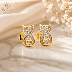 Katzen Ohrstecker - 925 Sterling Silber