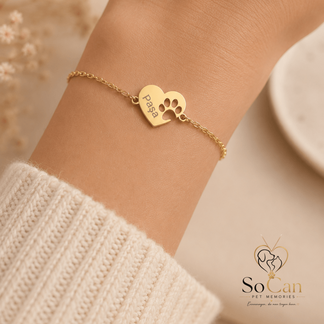 Pfotenarmband 925 Sterling Silber – Ein Herz voller Erinnerungen