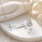 Namenskette mit Pfotenabdruck – 925 Sterling Silber