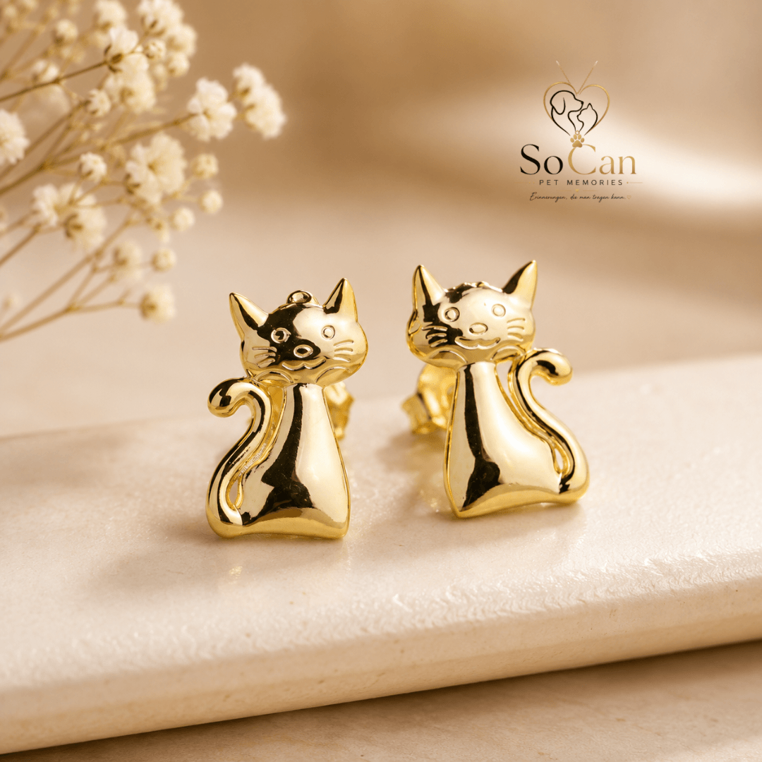 Katzen Ohrstecker – 925 Sterling Silber