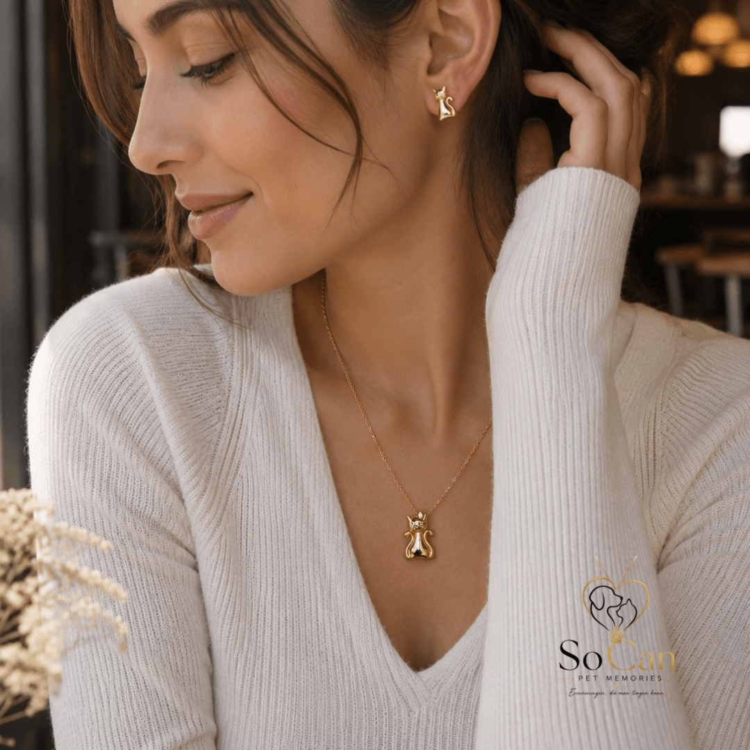 Katzen Ohrstecker – 925 Sterling Silber