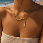 Personalisierte Namenskette mit Hundeanhänger – 925 Sterling Silber