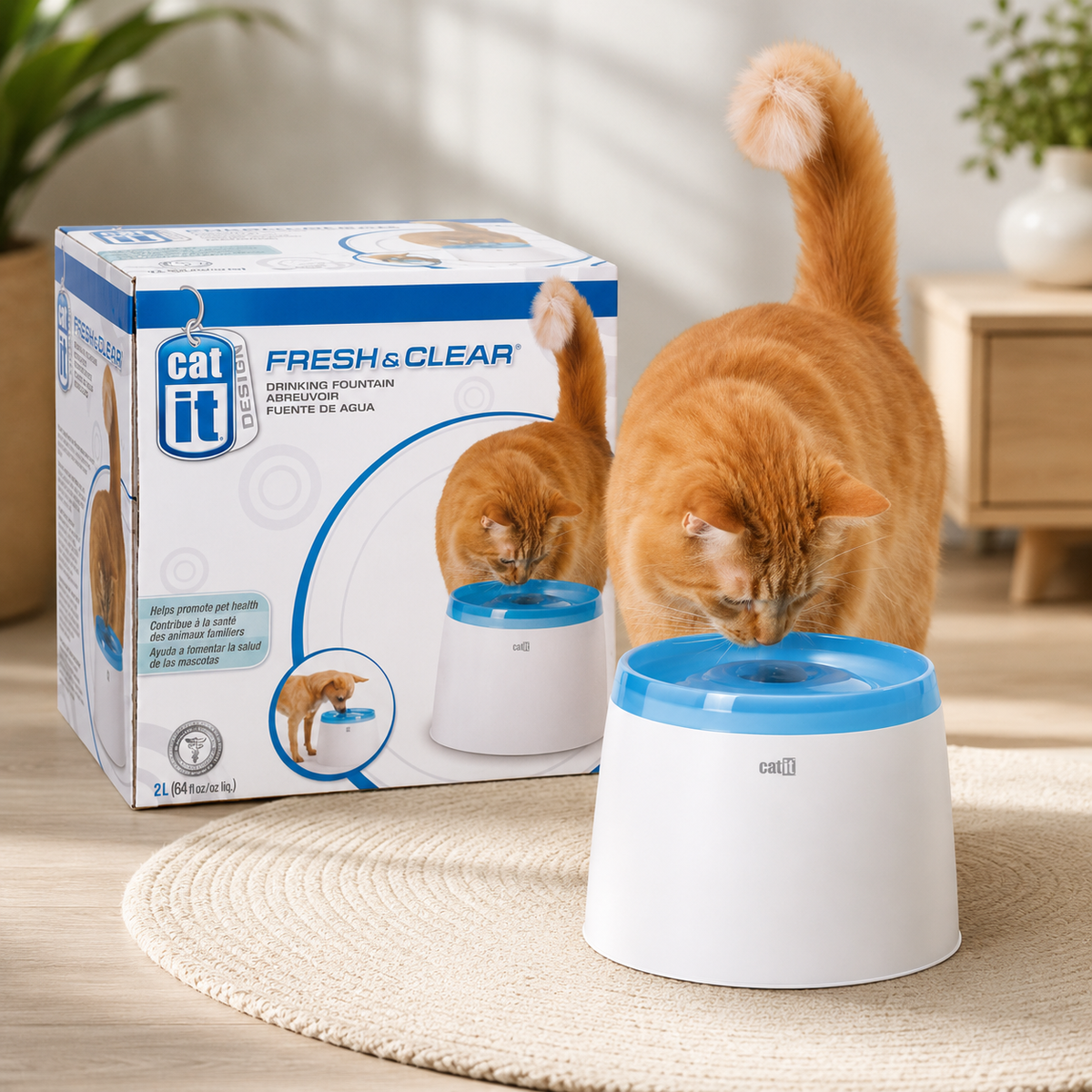 CATIT Fresh+Clear Trinkbrunnen 2L - Blau