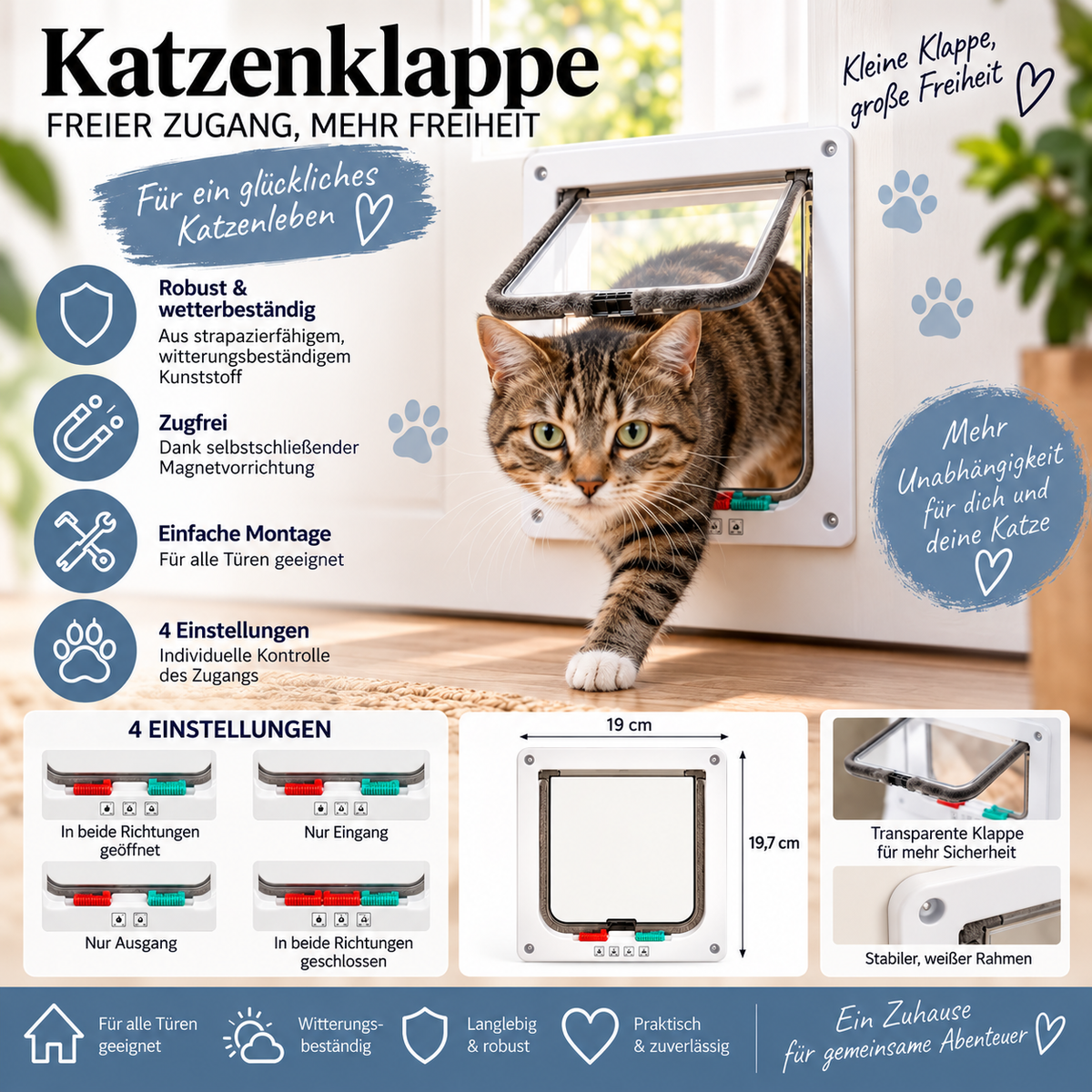 Duvoplus Katzenklappe - weiß